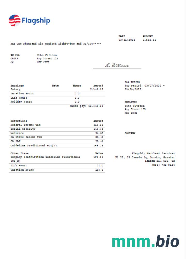 Wielka Brytania Flagship Merchant Services credit card service company